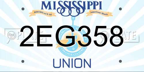 2EG358 Mississippi License Plate