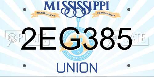 2EG385 Mississippi License Plate