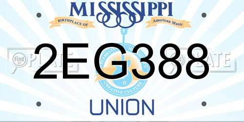 2EG388 Mississippi License Plate