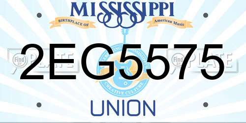 2EG5575 Mississippi License Plate