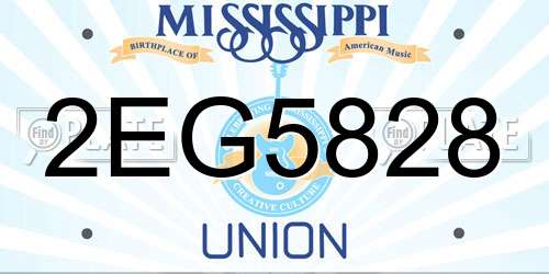 2EG5828 Mississippi License Plate