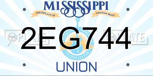2EG744 Mississippi License Plate