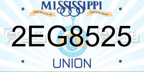 2EG8525 Mississippi License Plate