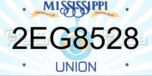 2EG8528 Mississippi License Plate