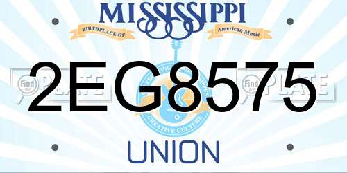 2EG8575 Mississippi License Plate