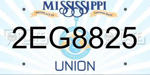 2EG8825 Mississippi License Plate