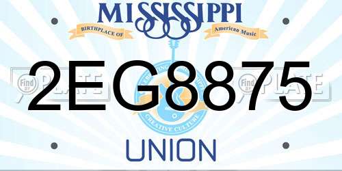 2EG8875 Mississippi License Plate
