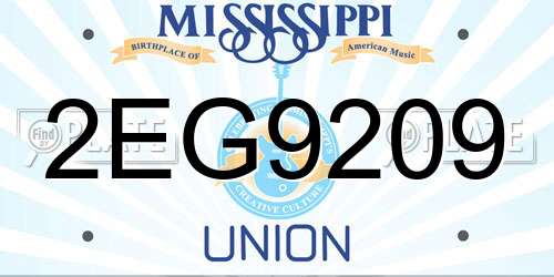 2EG9209 Mississippi License Plate