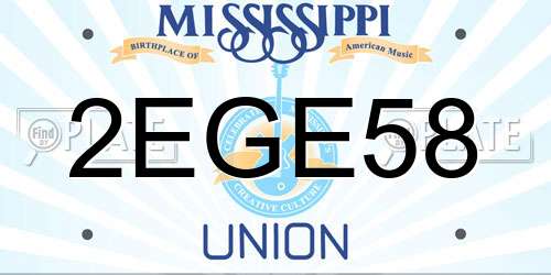 2EGE58 Mississippi License Plate