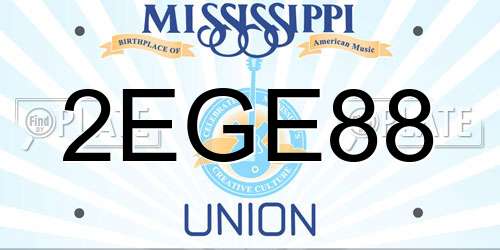 2EGE88 Mississippi License Plate