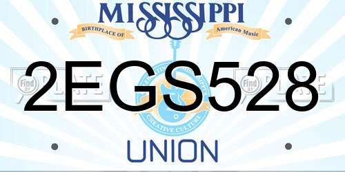 2EGS528 Mississippi License Plate