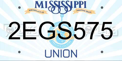 2EGS575 Mississippi License Plate
