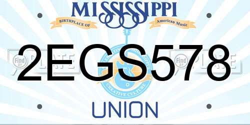 2EGS578 Mississippi License Plate