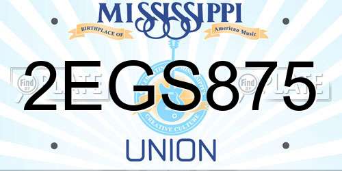 2EGS875 Mississippi License Plate
