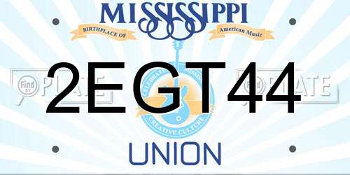 2EGT44 Mississippi License Plate