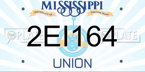 2EI164 Mississippi License Plate