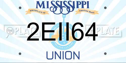 2EII64 Mississippi License Plate