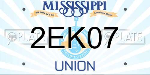 2EK07 Mississippi License Plate