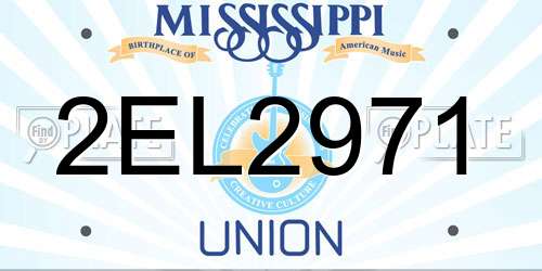 2EL2971 Mississippi License Plate