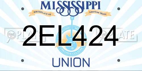 2EL424 Mississippi License Plate