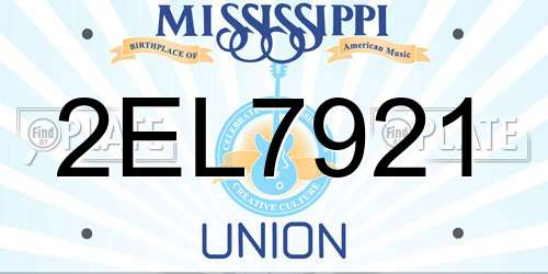 2EL7921 Mississippi License Plate