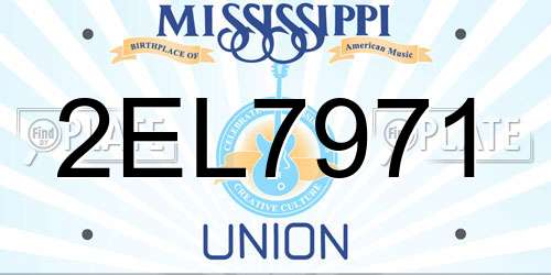 2EL7971 Mississippi License Plate