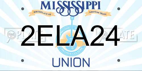 2ELA24 Mississippi License Plate