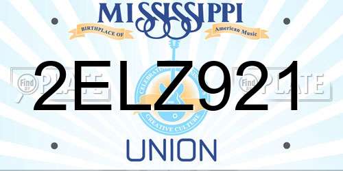 2ELZ921 Mississippi License Plate