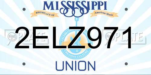2ELZ971 Mississippi License Plate