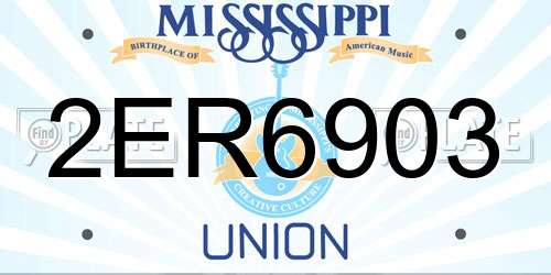 2ER6903 Mississippi License Plate