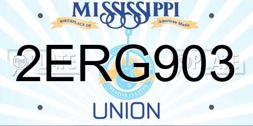 2ERG903 Mississippi License Plate
