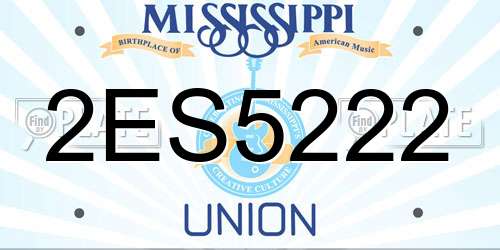 2ES5222 Mississippi License Plate
