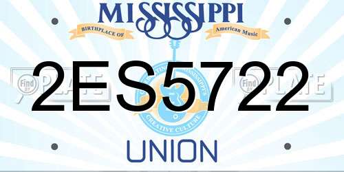 2ES5722 Mississippi License Plate