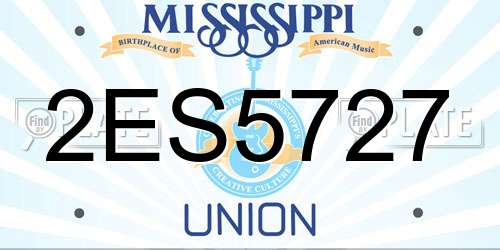 2ES5727 Mississippi License Plate