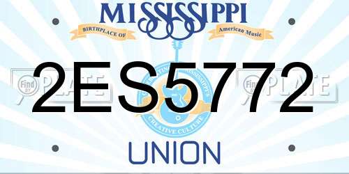 2ES5772 Mississippi License Plate