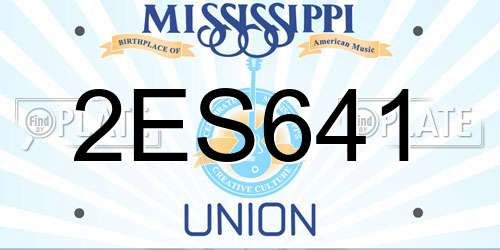 2ES641 Mississippi License Plate
