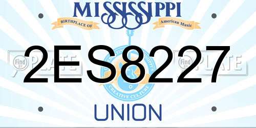 2ES8227 Mississippi License Plate