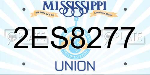 2ES8277 Mississippi License Plate