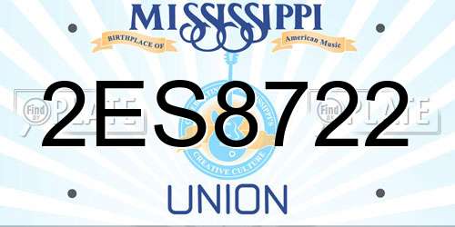 2ES8722 Mississippi License Plate