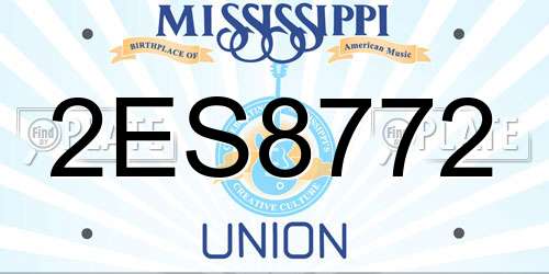 2ES8772 Mississippi License Plate