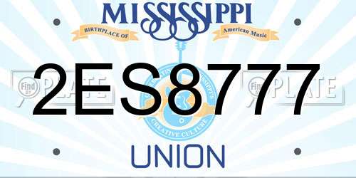 2ES8777 Mississippi License Plate