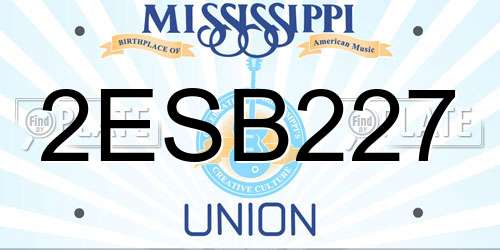 2ESB227 Mississippi License Plate