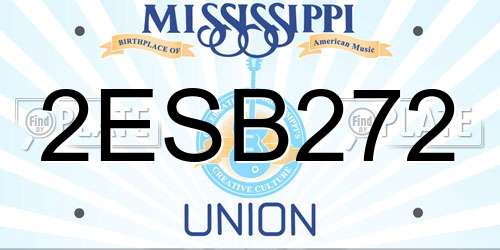 2ESB272 Mississippi License Plate