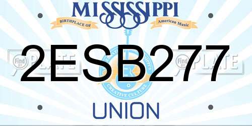 2ESB277 Mississippi License Plate