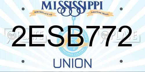 2ESB772 Mississippi License Plate