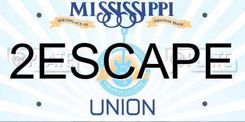 2ESCAPE Mississippi License Plate