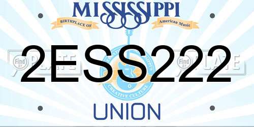 2ESS222 Mississippi License Plate