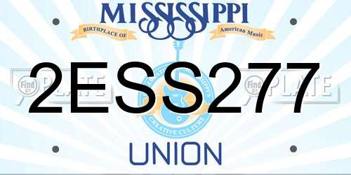 2ESS277 Mississippi License Plate