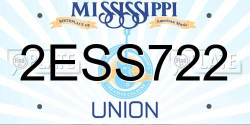 2ESS722 Mississippi License Plate