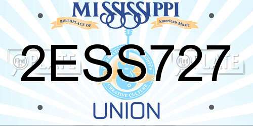 2ESS727 Mississippi License Plate